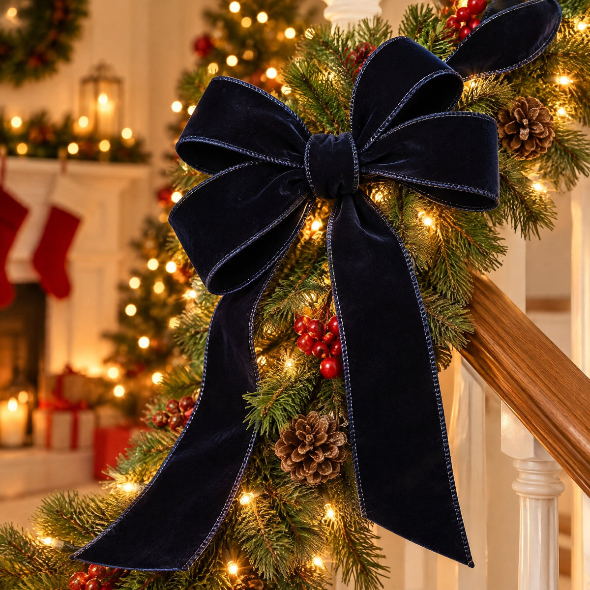 Navy Blue Velvet Christmas Ribbon, 2.5" x 25', by Holiday Time