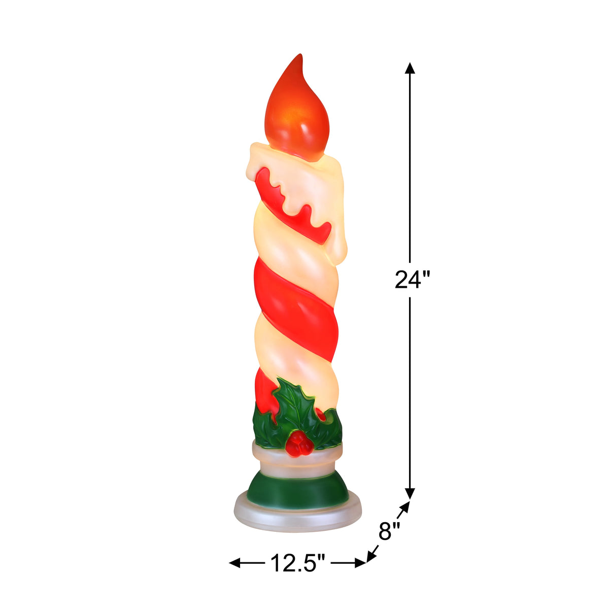 Mr. Christmas 40-Inch Red Blow Mold Candle with LED Light for Indoor and Outdoor Use