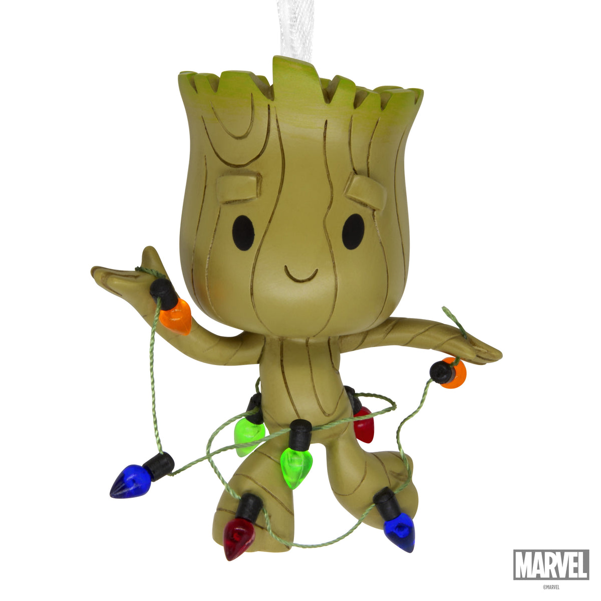 Hallmark Christmas Ornament (Groot With String Lights), 1 Count