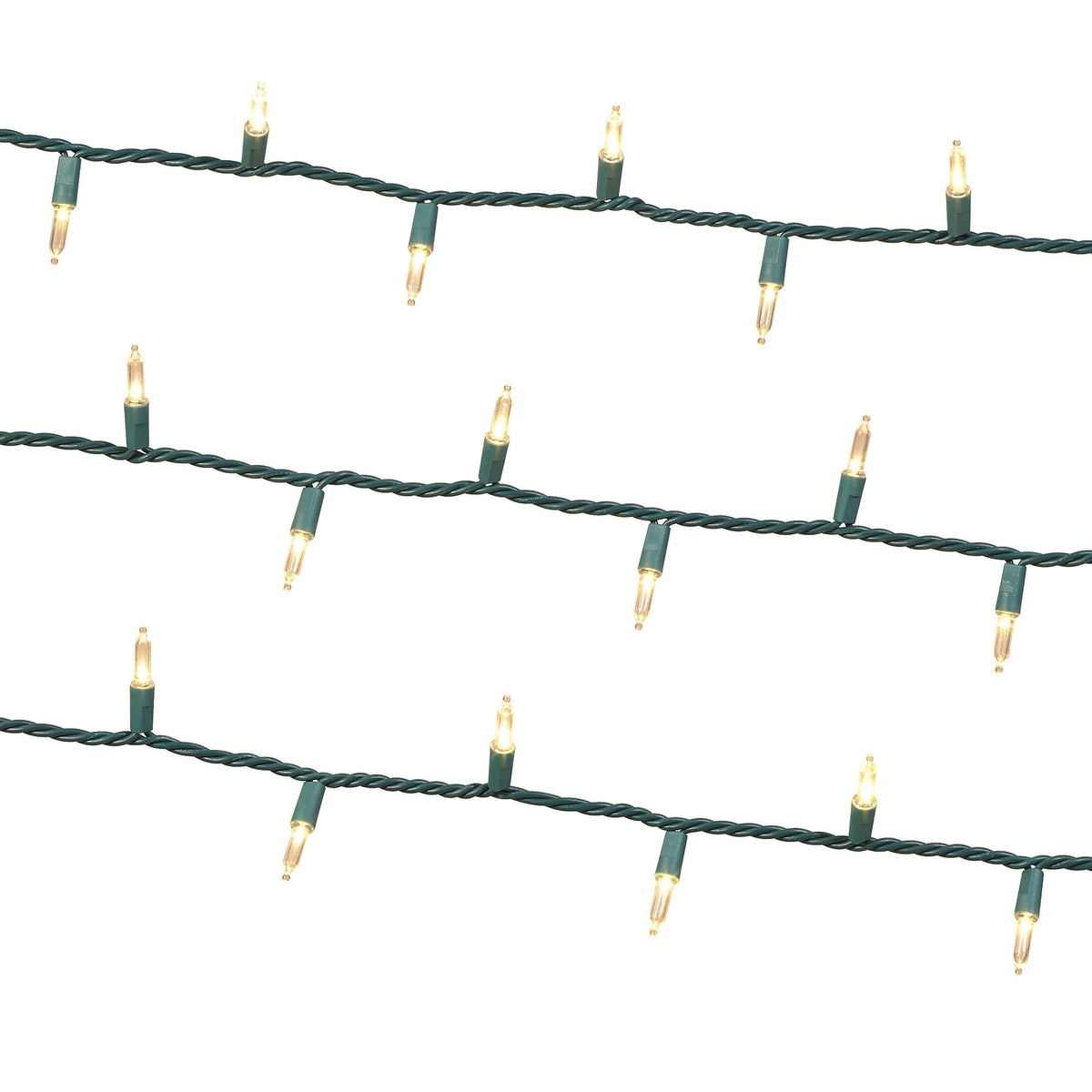 Indoor/Outdoor 100-Count LED Mini Christmas String Lights, Warm White, Green Wire, 19.5', by Holiday Time