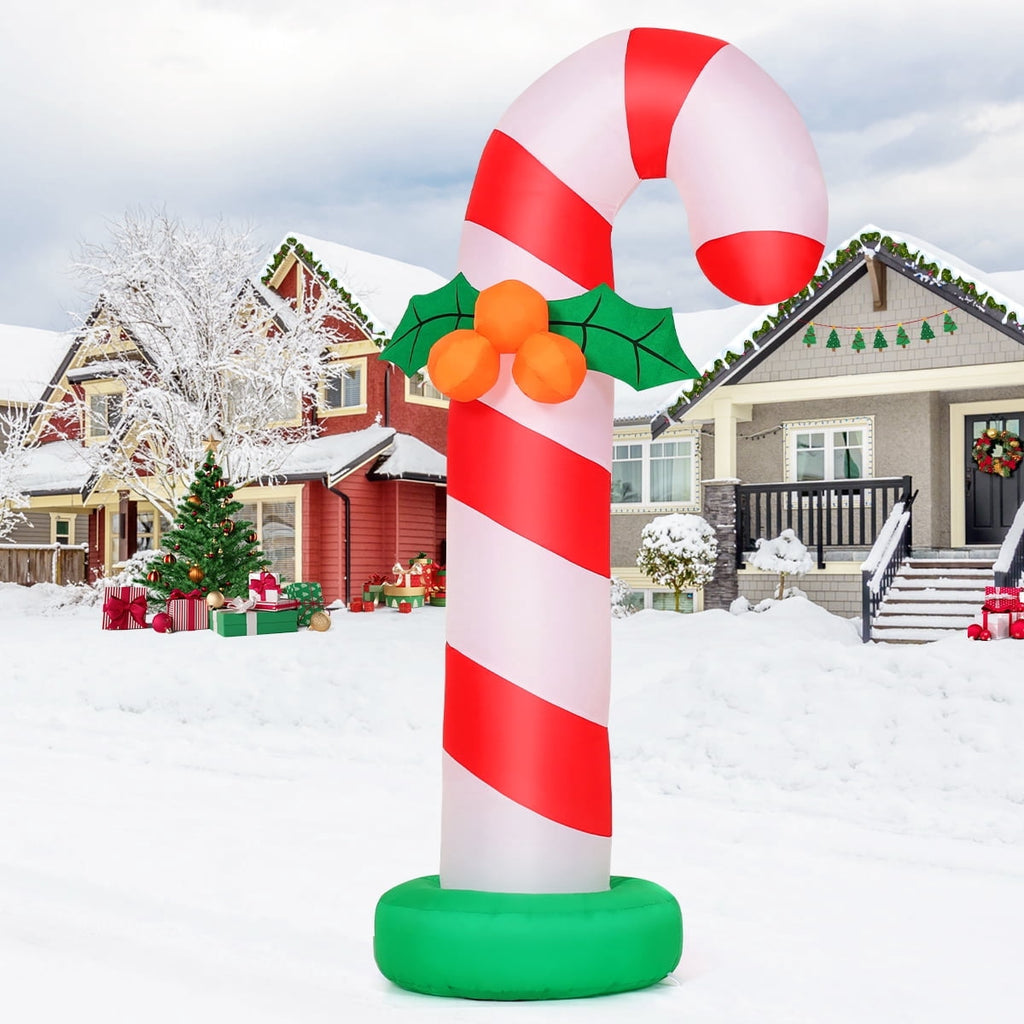 GOOSH 6 FT Christmas Inflatables Giant Candy Cane Decorations, Candy Cane Inflatable with Built-in LEDs, Outdoor Christmas Decorations Clearance for Xmas/Holiday/Party