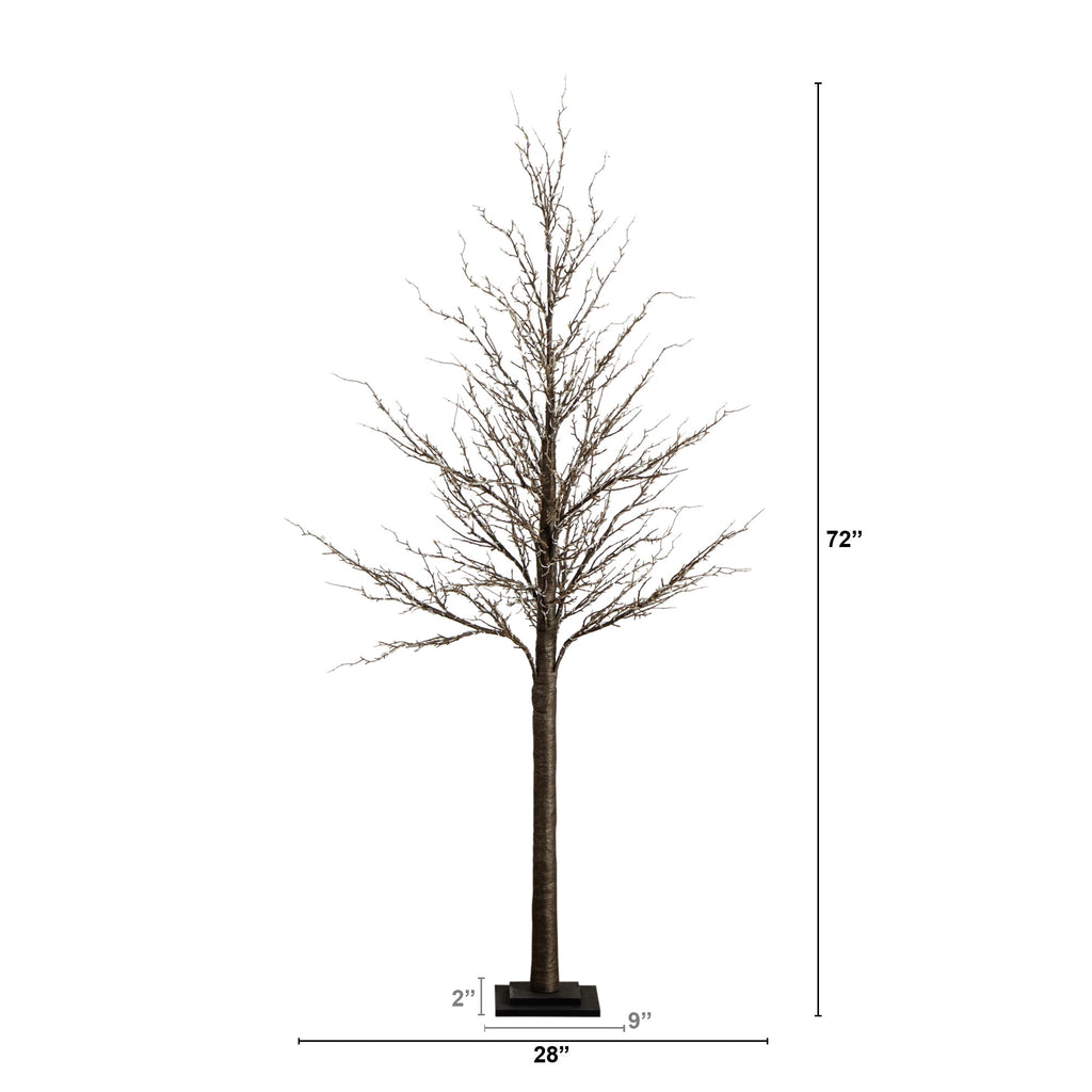 Nearly Natural Pre-Lit Brown Twig Artificial Christmas Tree - 4' - Warm White LED Lights