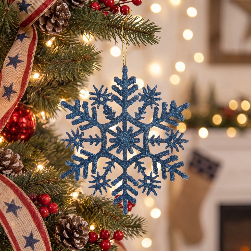 20-Count Pink Glitter Snowflake Christmas Ornaments, 3.9", by Holiday Time