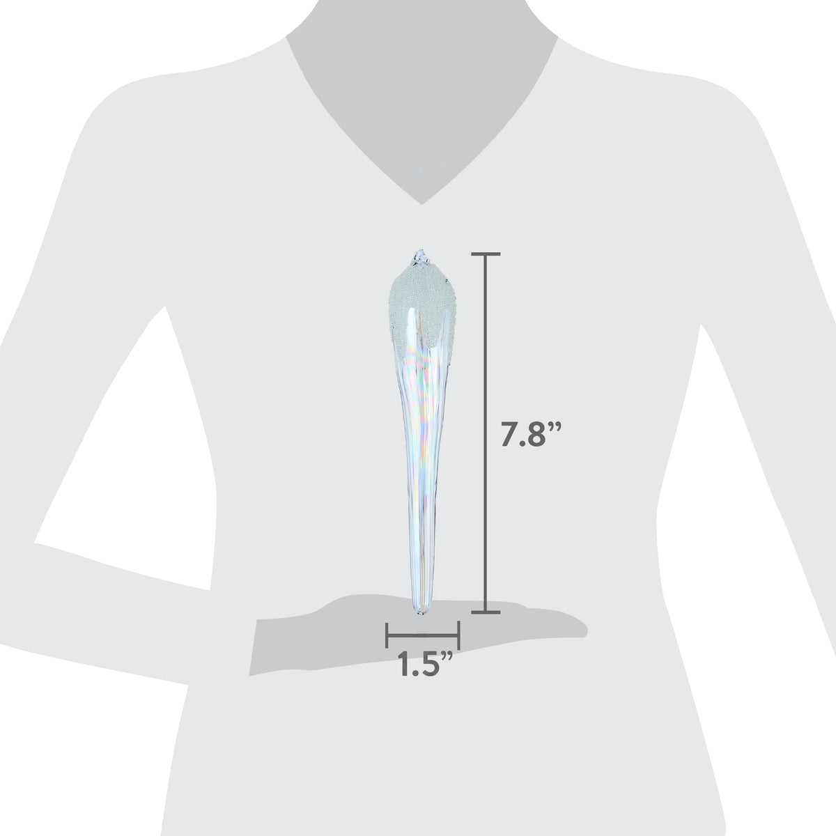 4-Count Iridescent Frosted Icicle Glass Christmas Ornaments, 7.8", by Holiday Time