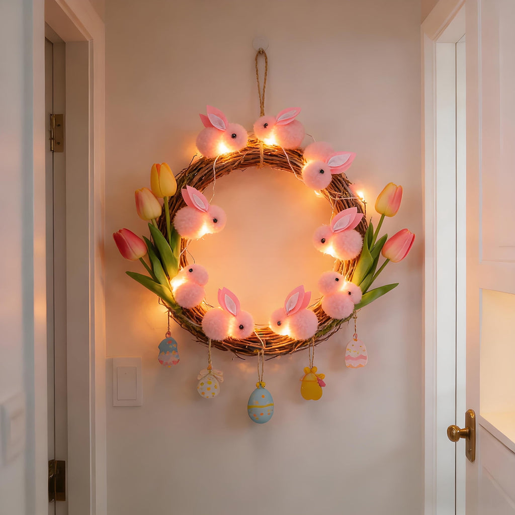 XGFHYJEH Easter Light Bunny String Lights Battery Operated 2M 20LED Fairy String Lights for Easter Decor Indoor Bedroom Patio Spring Theme Party Decor