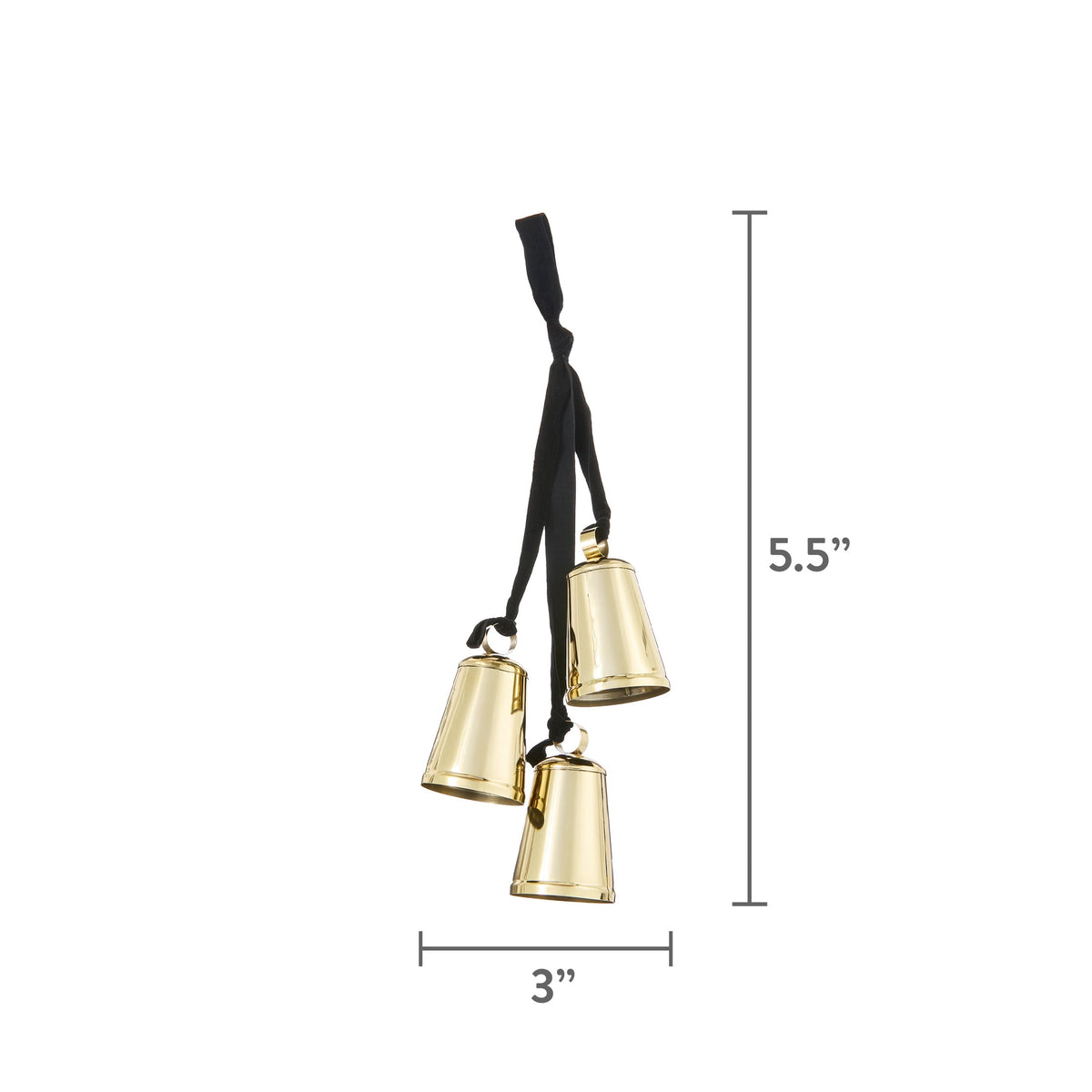 Metal Trio Bells Hanging Christmas Decoration, Gold, 22", by Holiday Time