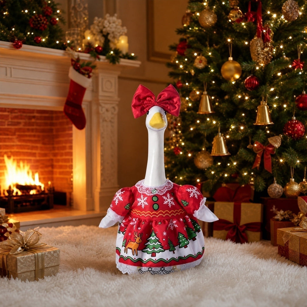 Lzobxe Porch Goose Clothes, Casual Style Lawn Yard Garden Decor for 23" High Cement or Plastic Geese, Goose Costume for All Season and Occasiona