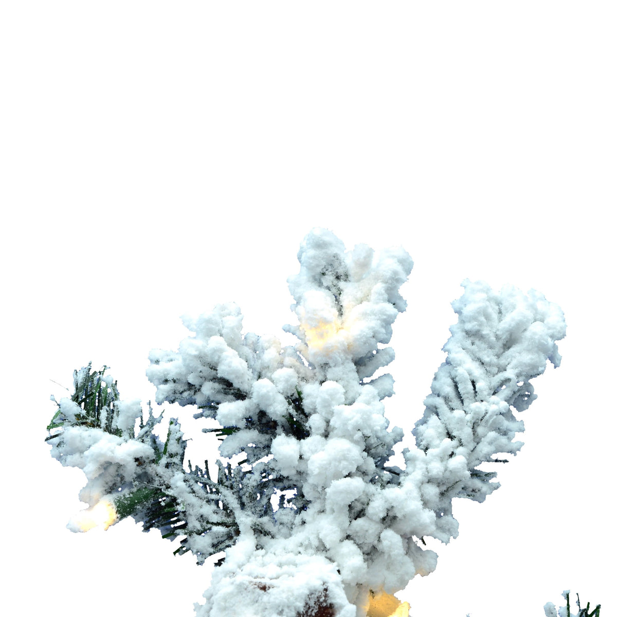 Vickerman 7' Flocked Spruce Artificial Christmas Tree, Warm White LED Lights
