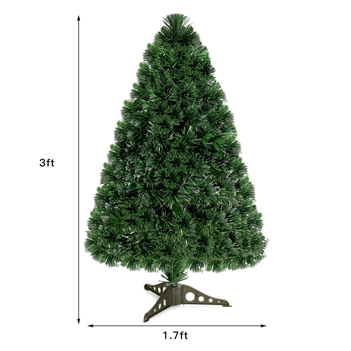 Costway 6Ft Pre-Lit Fiber Optic PVC Christmas Tree Metal Holiday