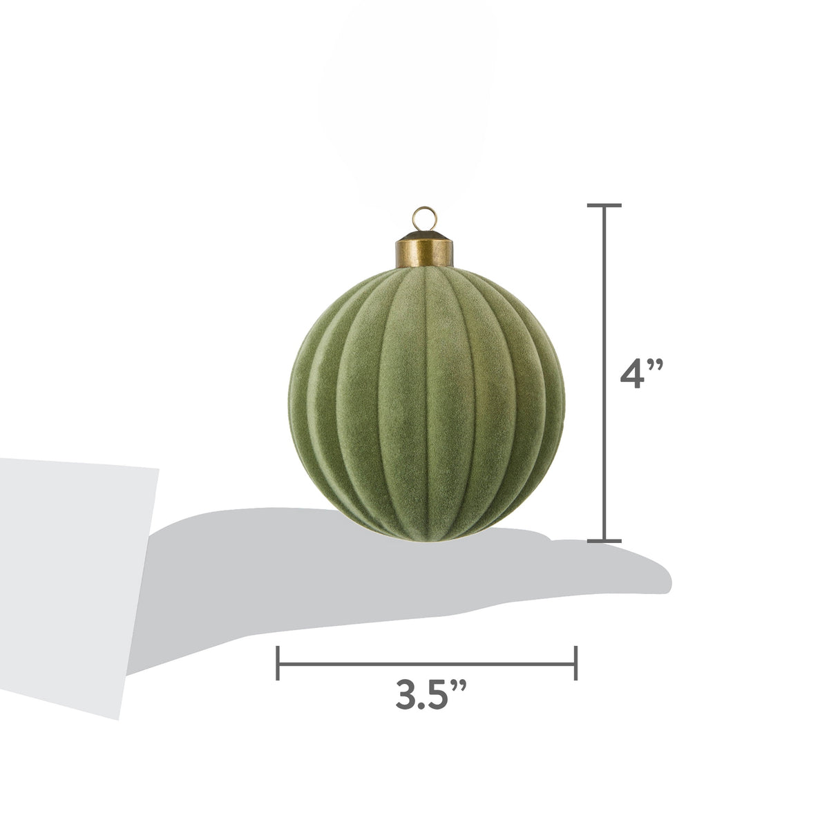 8-Count Sage Green Velvet-Feel Shatterproof Christmas Ornaments, 4", by Holiday Time