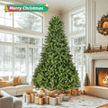 9FT Artificial Christmas Tree, Premium Spruce Hinged Full Christmas Tree with 2576 Branch Tips, Foldable Metal Stand, Holiday Xmas Tree for Home Party Office Decoration