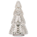 My Texas House Glass Tree Christmas Decoration, Silver, 9"