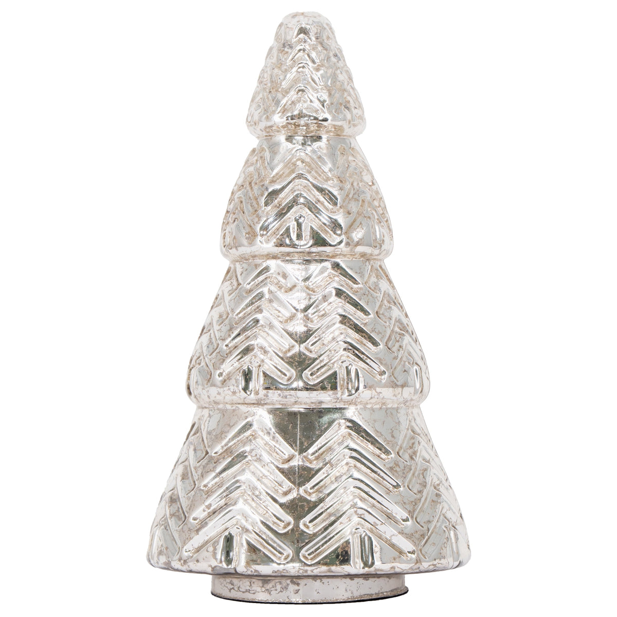 My Texas House Glass Tree Christmas Decoration, Silver, 9"