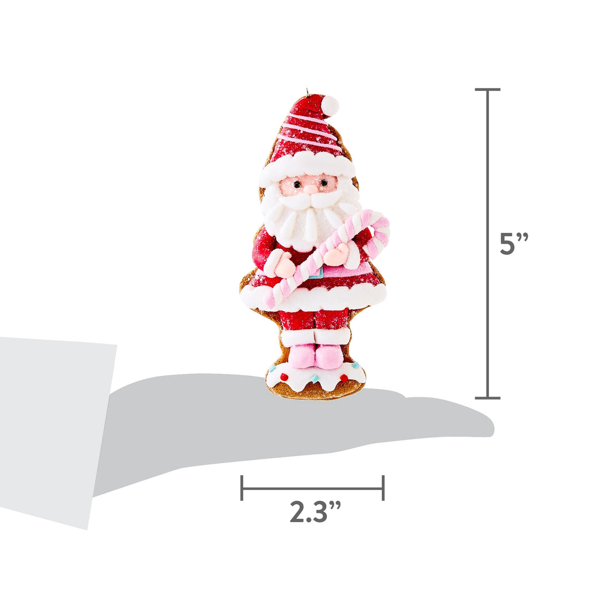 Multicolor Clay Dough Gingerbread Santa Christmas Ornament, 5", by Holiday Time