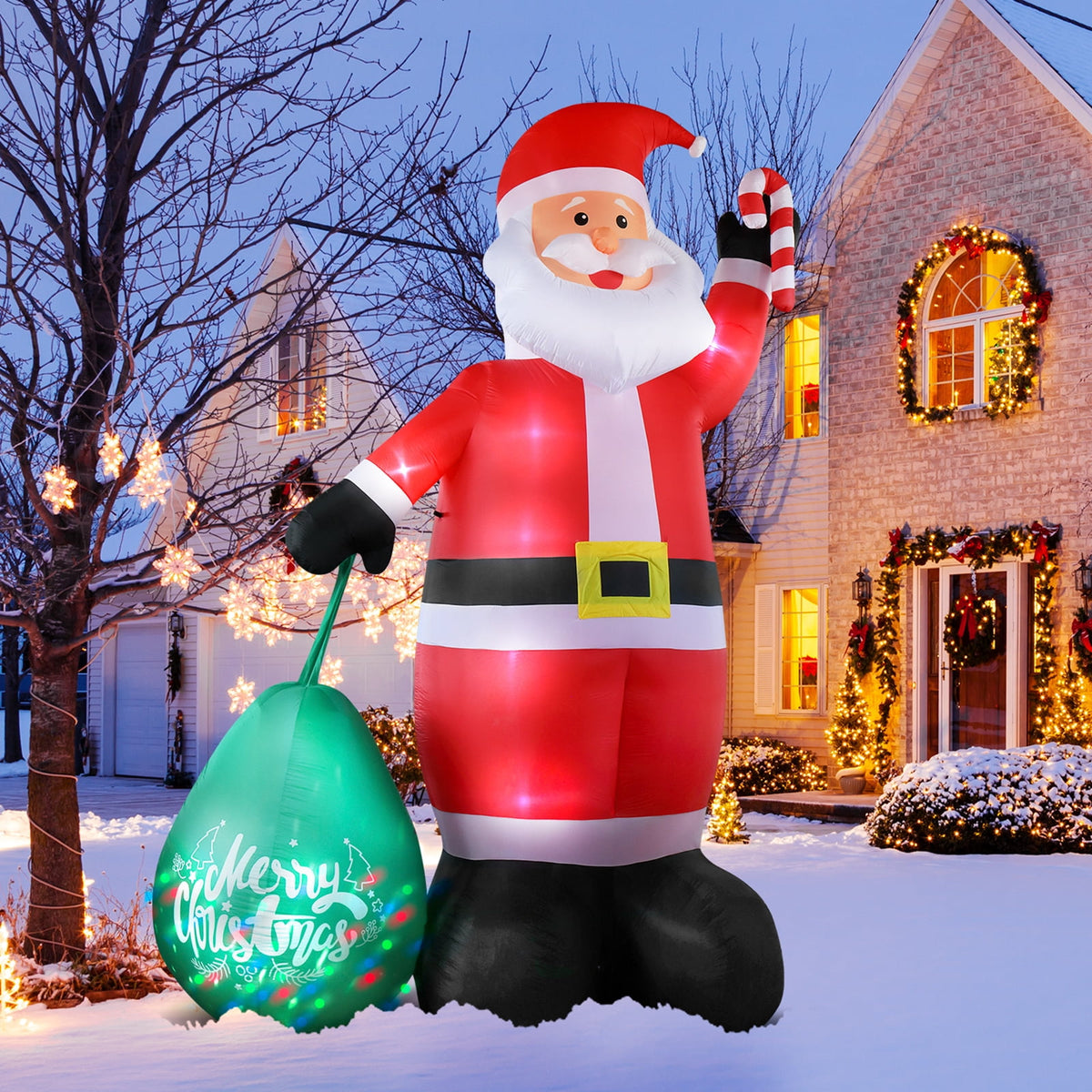 Ktaxon 14Ft Christmas Inflatable Decorations Santa Claus Decoration, Blow up Santa Decor