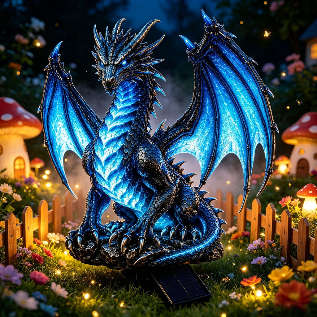 Clearance! Solar Dragon Garden Statue Light, Dragon Solar Light Outdoor Decor, Fantasy Dragon Lamp with LED Glow, Solar Powered Garden Statue for Yard Patio Lawn Pathway Halloween Garden Decor
