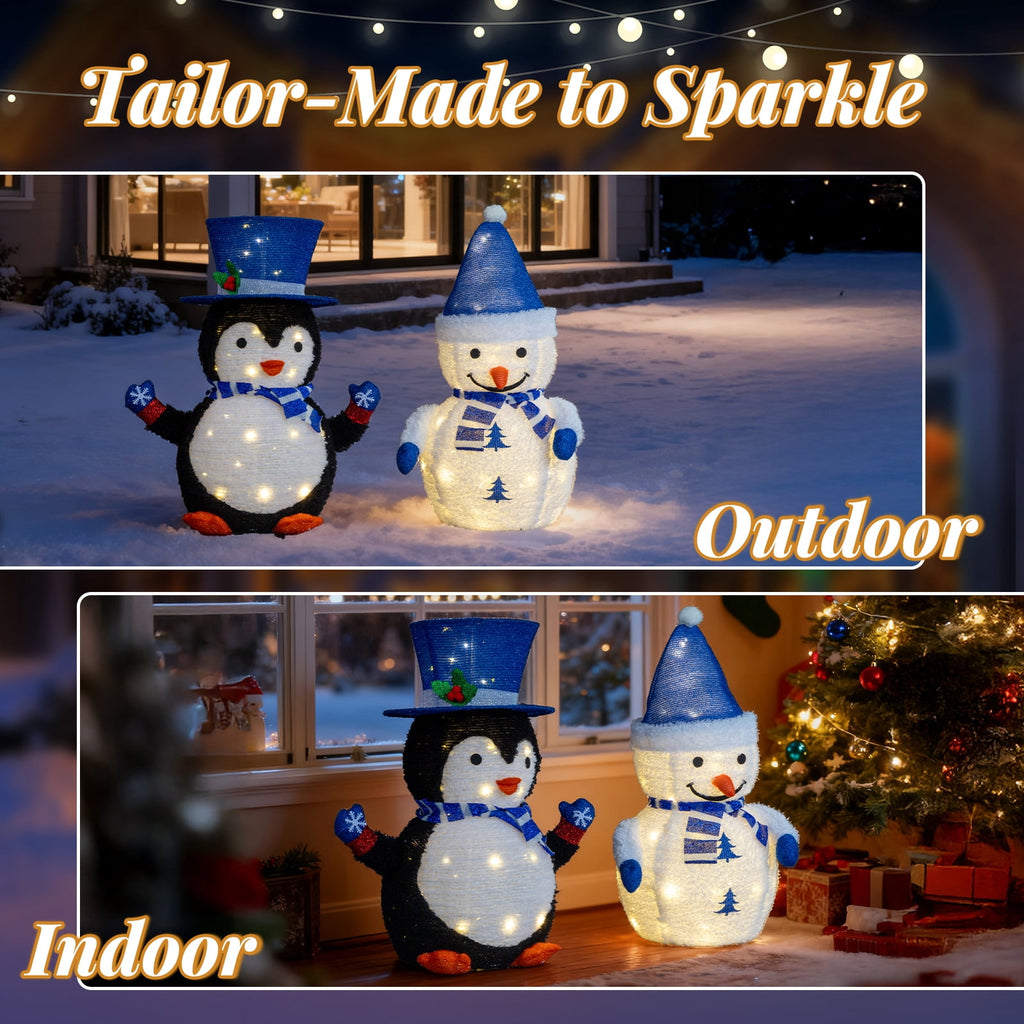 Ktaxon Penguin Christmas Lighted Outdoor Decoration for Holiday Lawn Garden Party