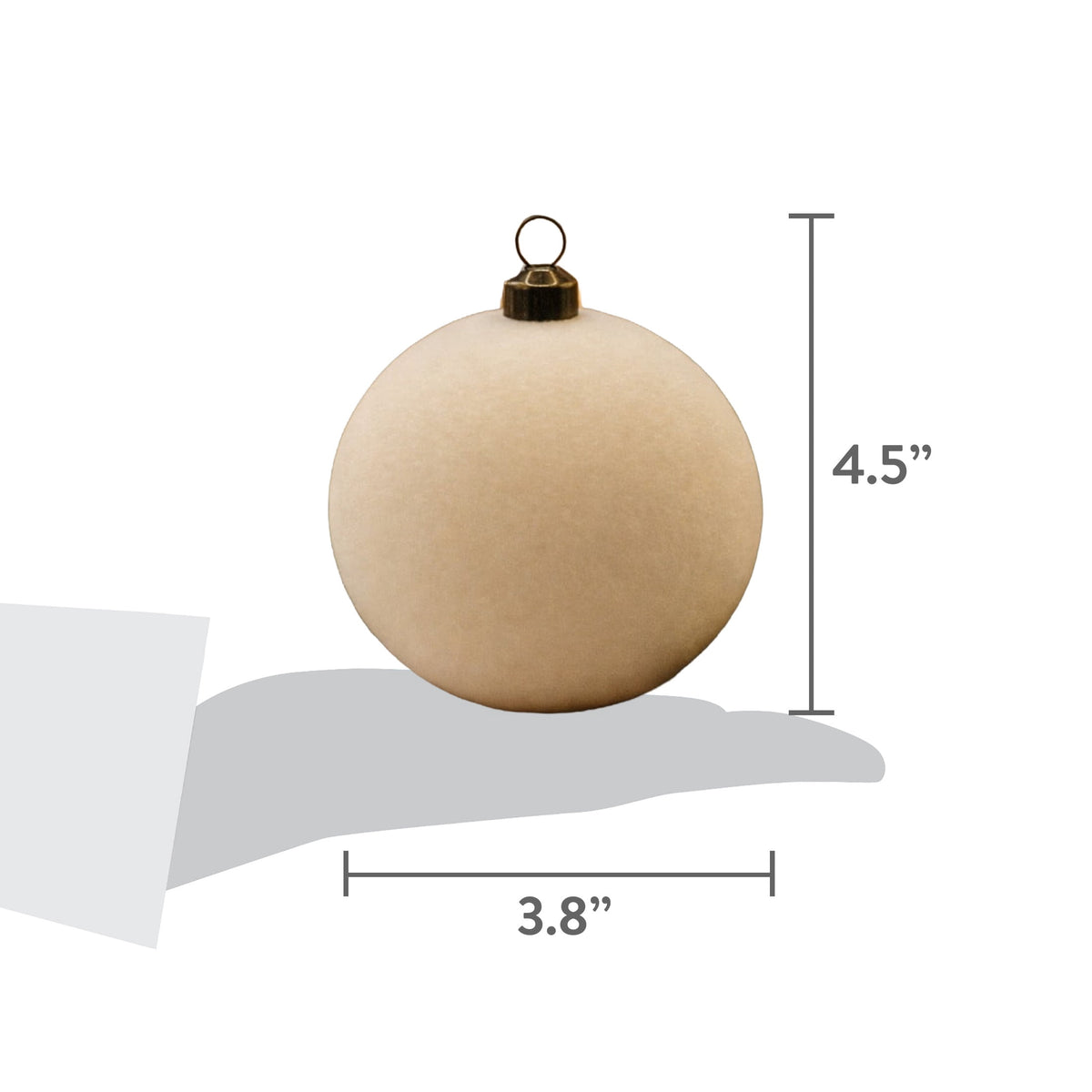 My Texas House 10-Count Cream Velvet-Feel Ball Christmas Ornaments, 4.5"