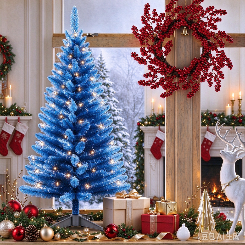 Cowin 4ft Artificial Christmas Tree,Pre-lit Tinsel Pine Spruce Tree, Small Xmas Tree for Home, Office and Party,White