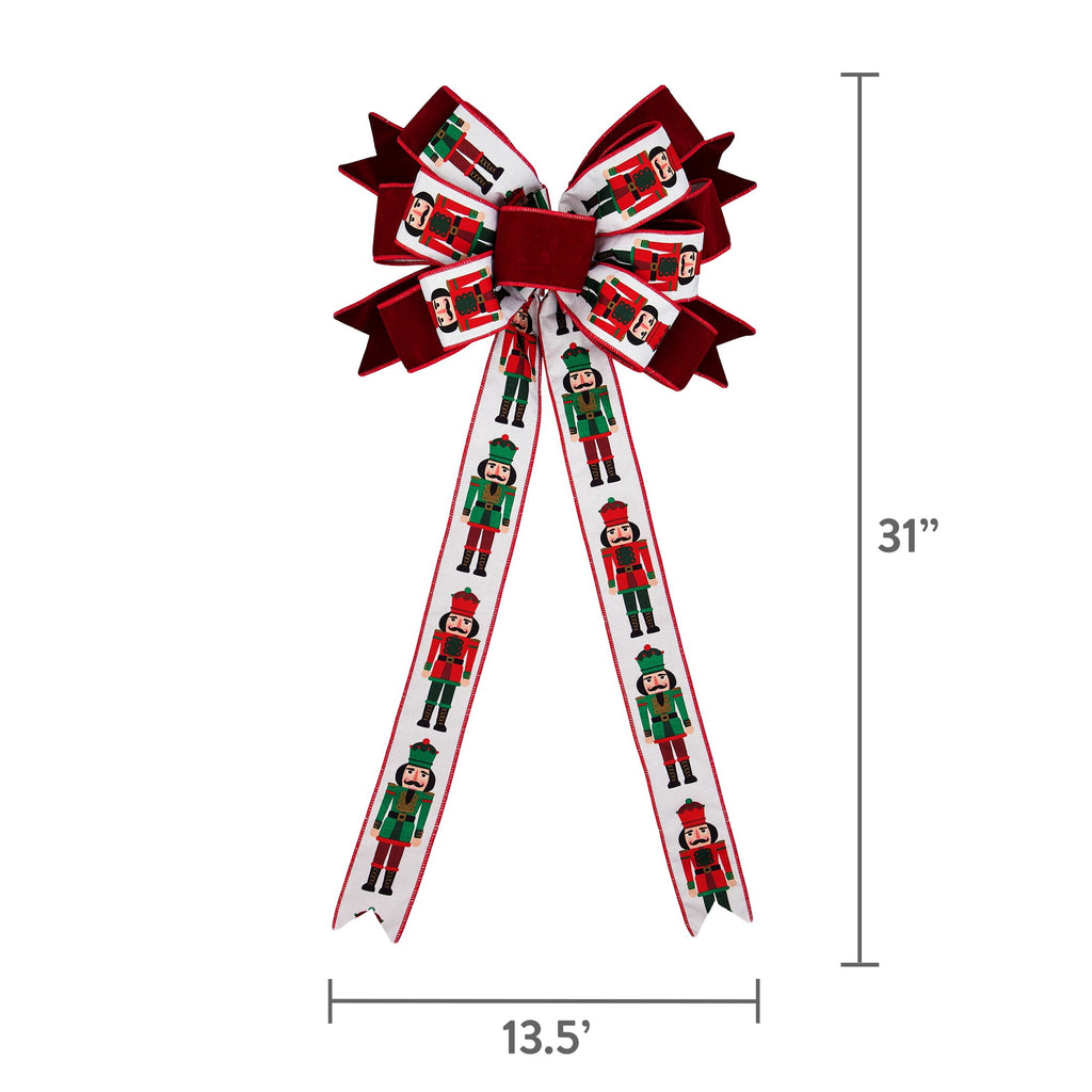 Multicolor Nutcracker Decorative Christmas Bow, 31", by Holiday Time