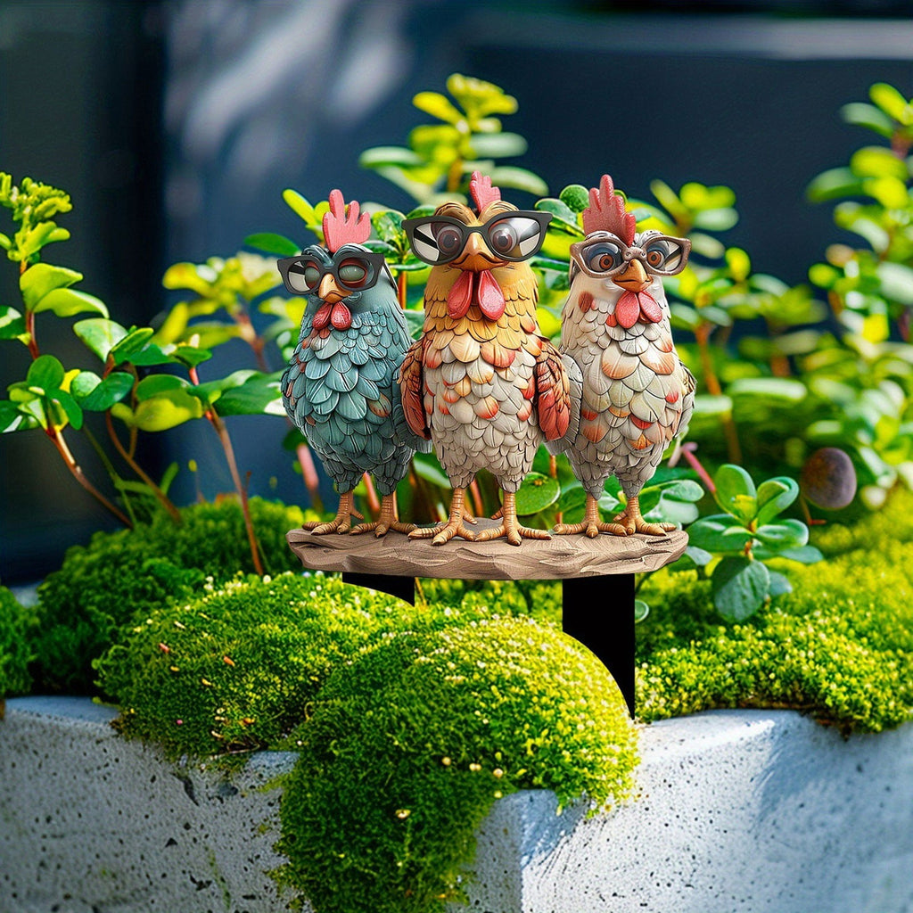 Nkmbld Clearance & Promo! Garden Ornaments, Garden Sculpture Acrylic Potted Plants and Courtyard Decorative Floor Tiles, Housewarming Ornament for Patio, Lawn, Yard, Pathway