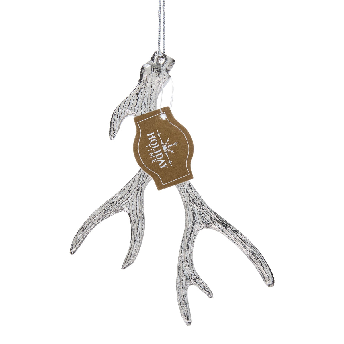 Silver Metal Deer Antler Christmas Ornament, 5", by Holiday Time