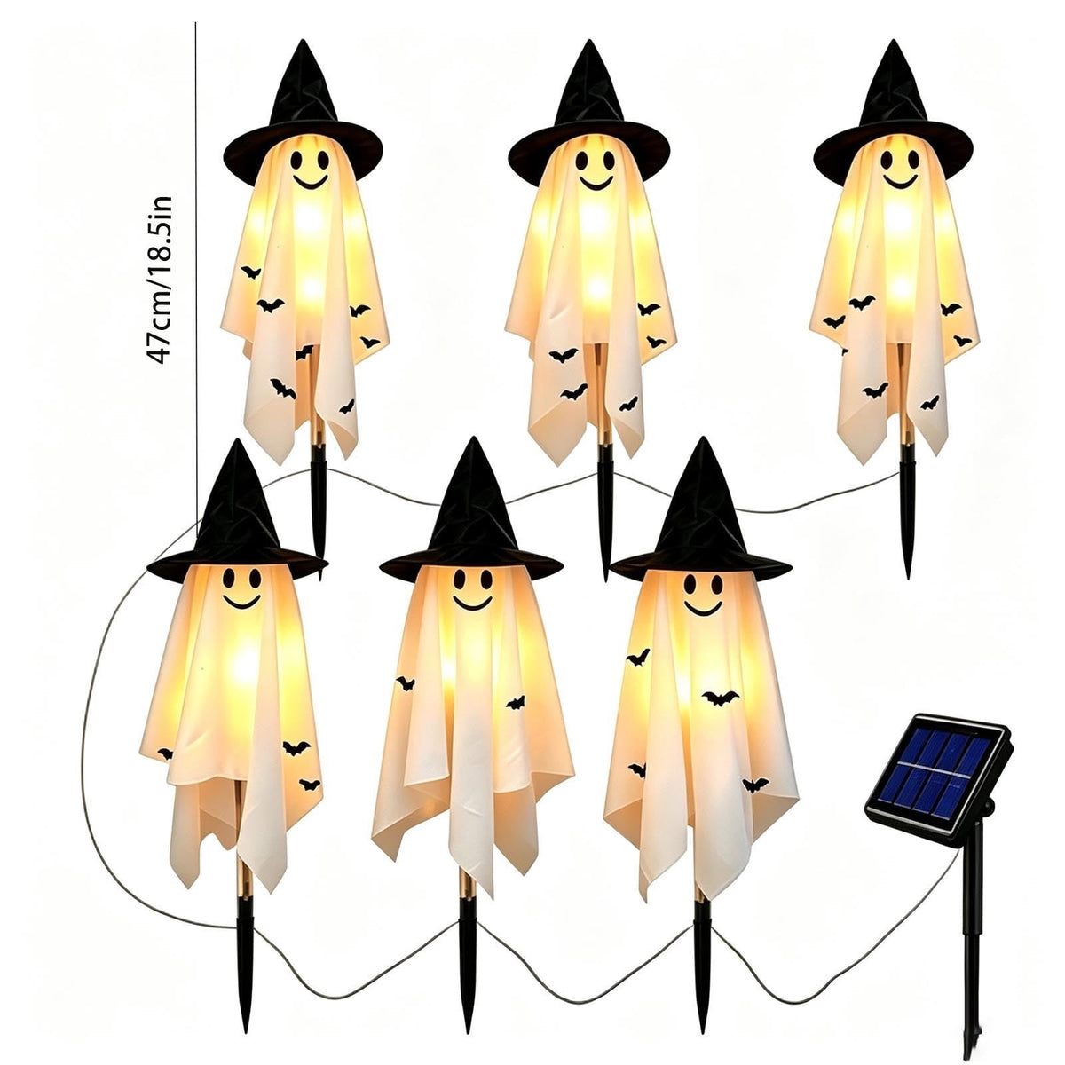 Stijggn Halloween Pumpkin Stake Solar Garden Lights, Waterproof Multi Branch Little Pumpkin Lantern Garden Stake Lights Outdoor Walkway Yard Garden Decoration