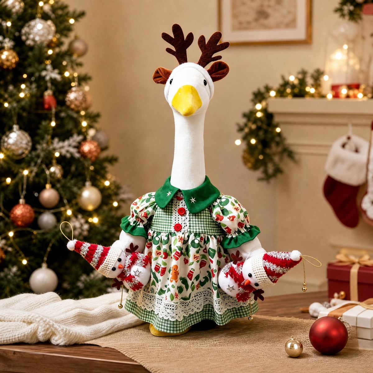 Lzobxe Porch Goose Clothes, Casual Style Lawn Yard Garden Decor for 23" High Cement or Plastic Geese, Goose Costume for All Season and Occasiona