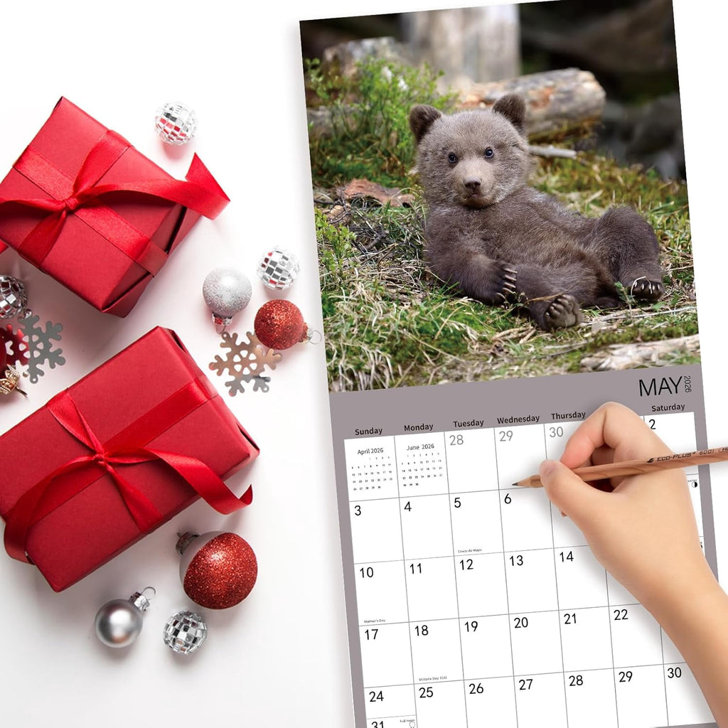 2026 Wall Calendar,Wolf Calendar 2025-2026,Wolf Monthly Wall Calendar, 12" x 24" Open,Family Planner Calendar with Wolf, Home & Office Organizer,Hangable