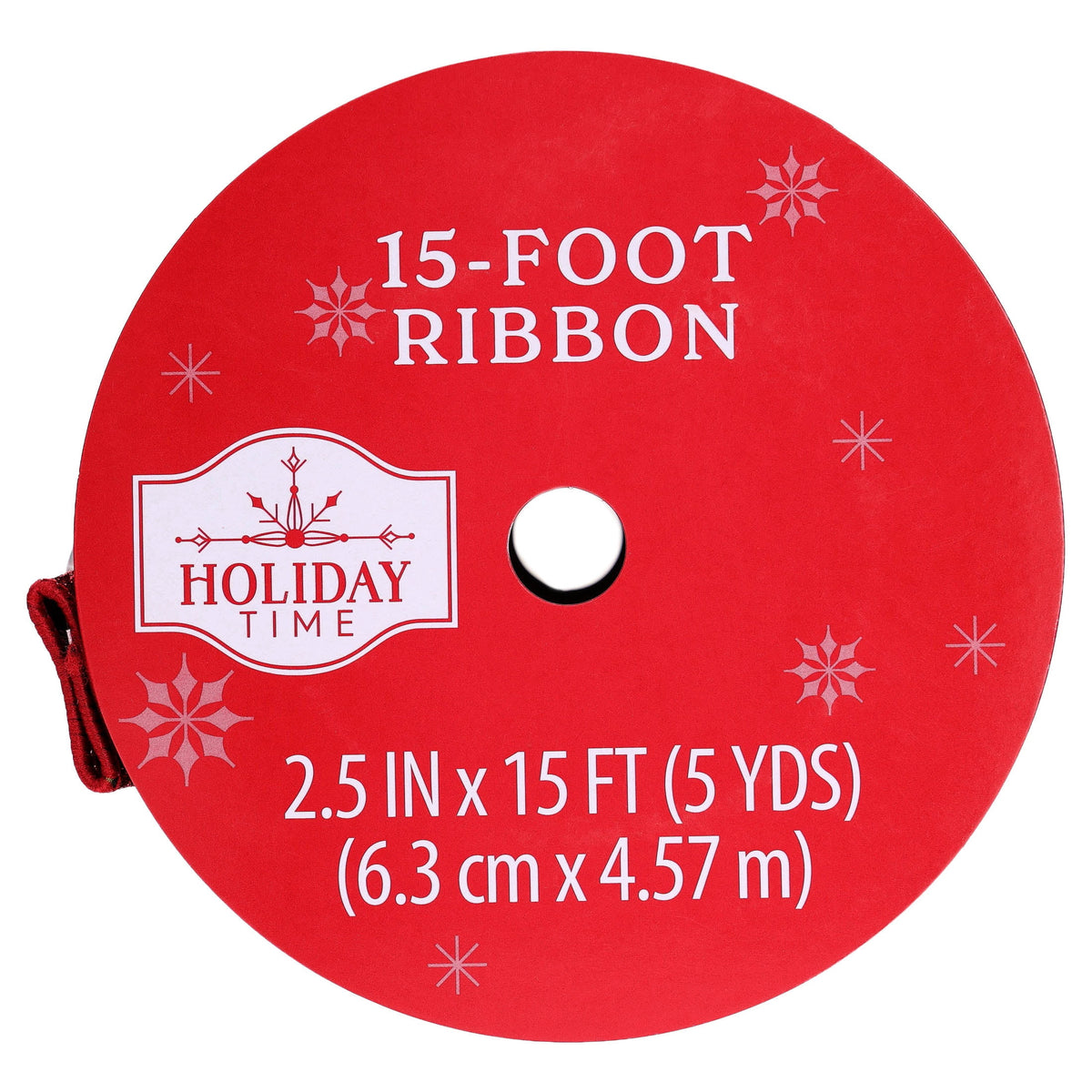 Multicolor Pinecone and Leaf Christmas Ribbon, 2.5" x 15', by Holiday Time