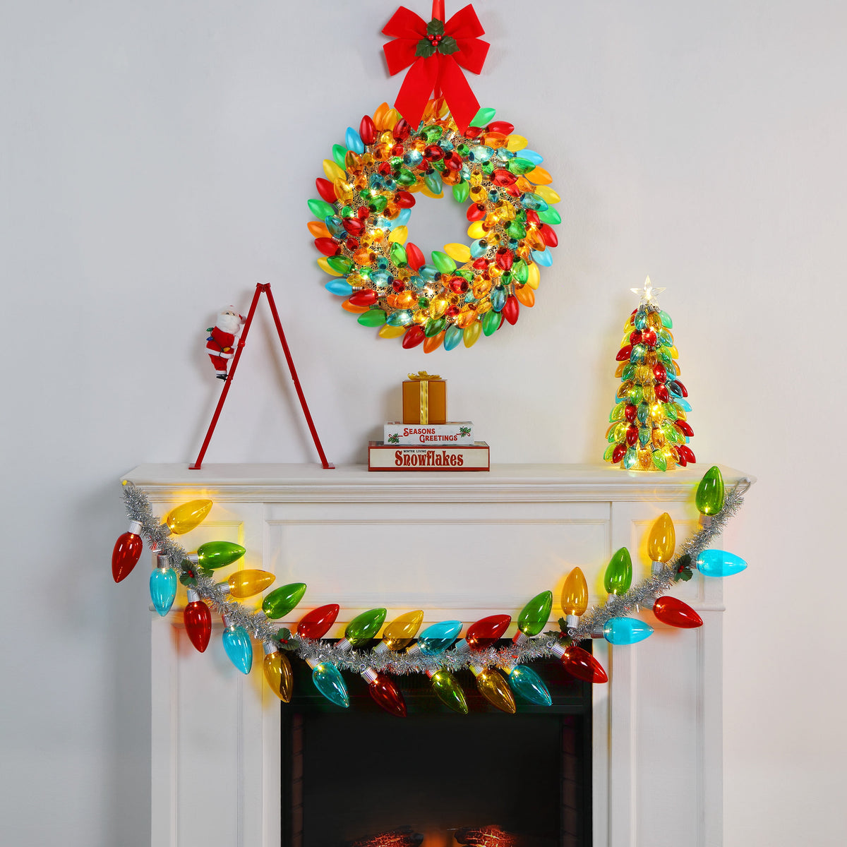 Mr. Christmas 6 ft. Retro C9 Bulb Garland - Multi-color
