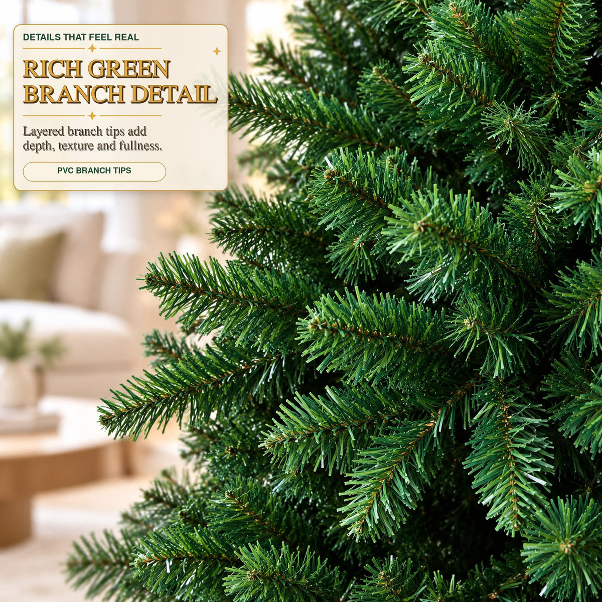 Fenbeli 6ft Artificial Christmas Tree with Metal Base, Indoor Outdoor Green