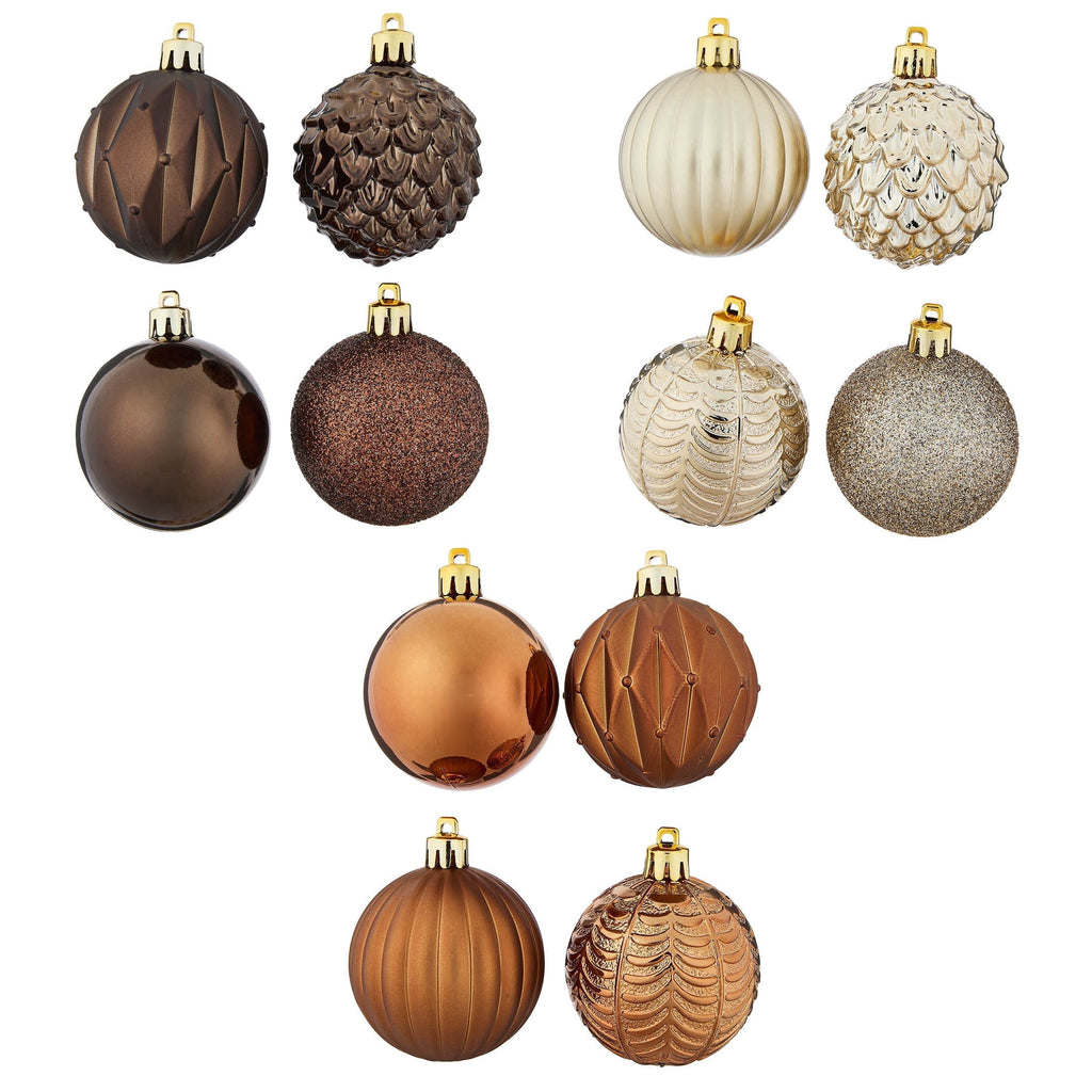 24-Count Red/Green/Gold Ball Shatterproof Christmas Ornaments, 2.8", by Holiday Time