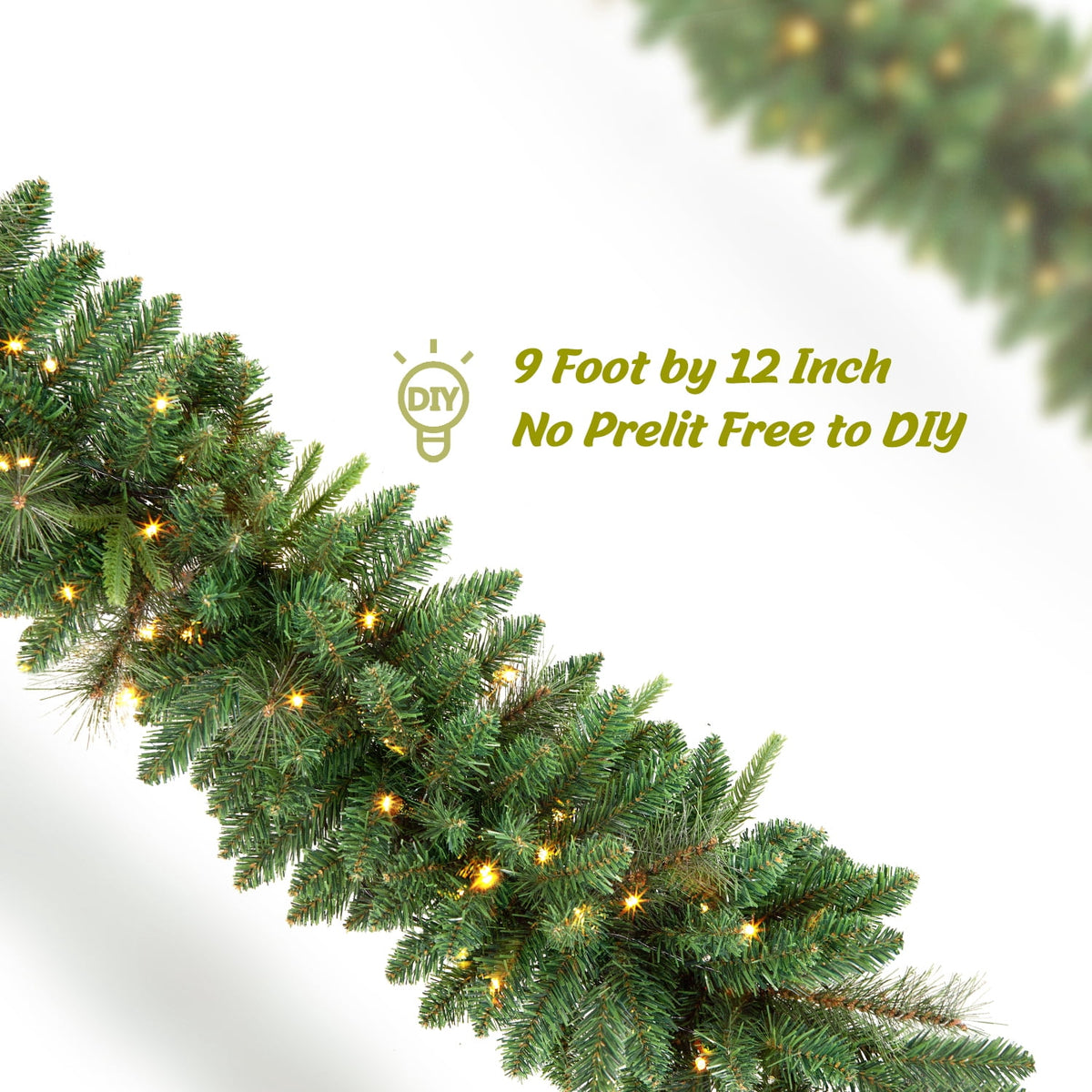 OasisCraft 9ft Outdoor Frosted Christmas Tree with Stake, 50 Multi-Color LEDs & Pinecones, Battery Powered Pre-Lit Urn Filler for Pathway, Porch, Yard Decor
