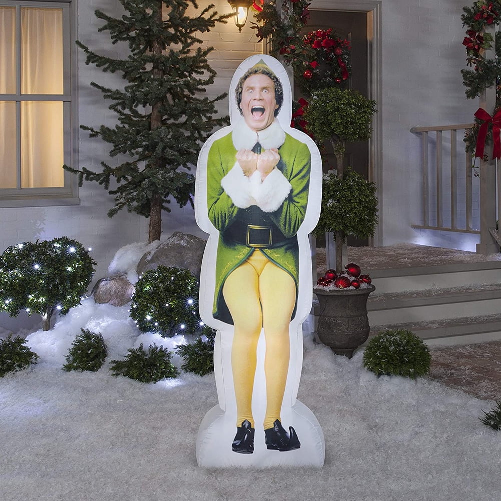 6\' Photorealistic Airblown Excited Buddy the Elf Christmas Inflatable