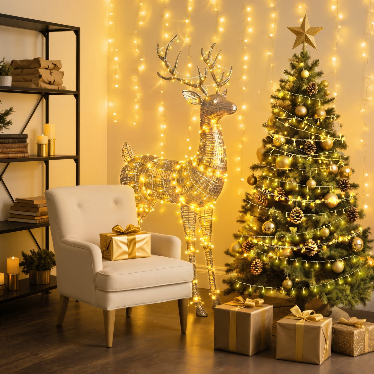 Scidweet Christmas String Lights, 196 FT 600 LED Twinkle Fairy Christmas Light with Remote for Indoor Outdoor Wedding Home Holiday Xmas Tree Decor, White