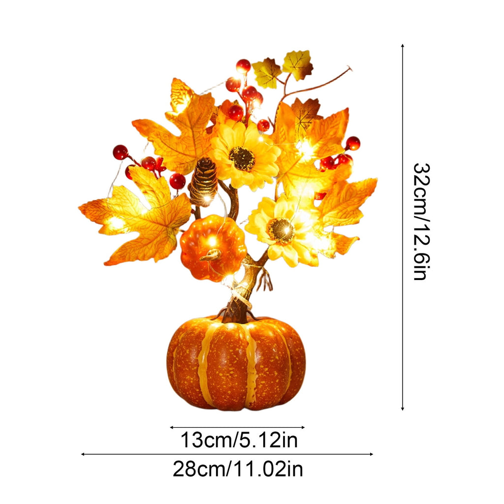YSGFHGJW Halloween Thanksgiving Artificial Pumpkin Tree Decoration, Light Up with LED Lights, Fall Decor for Dining Table Living Room Porch