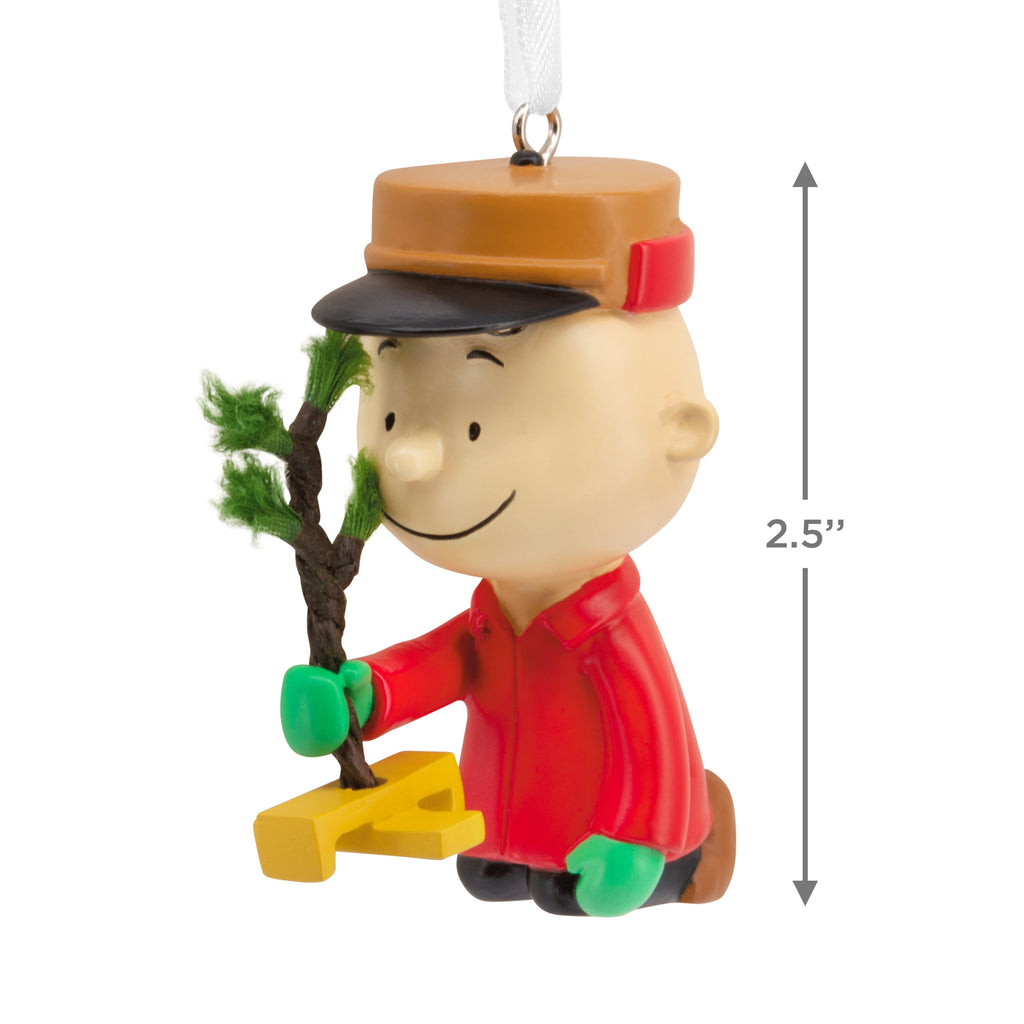 Hallmark Christmas Ornament (Peanuts Charlie Brown Kneeling Tree), 1 Count