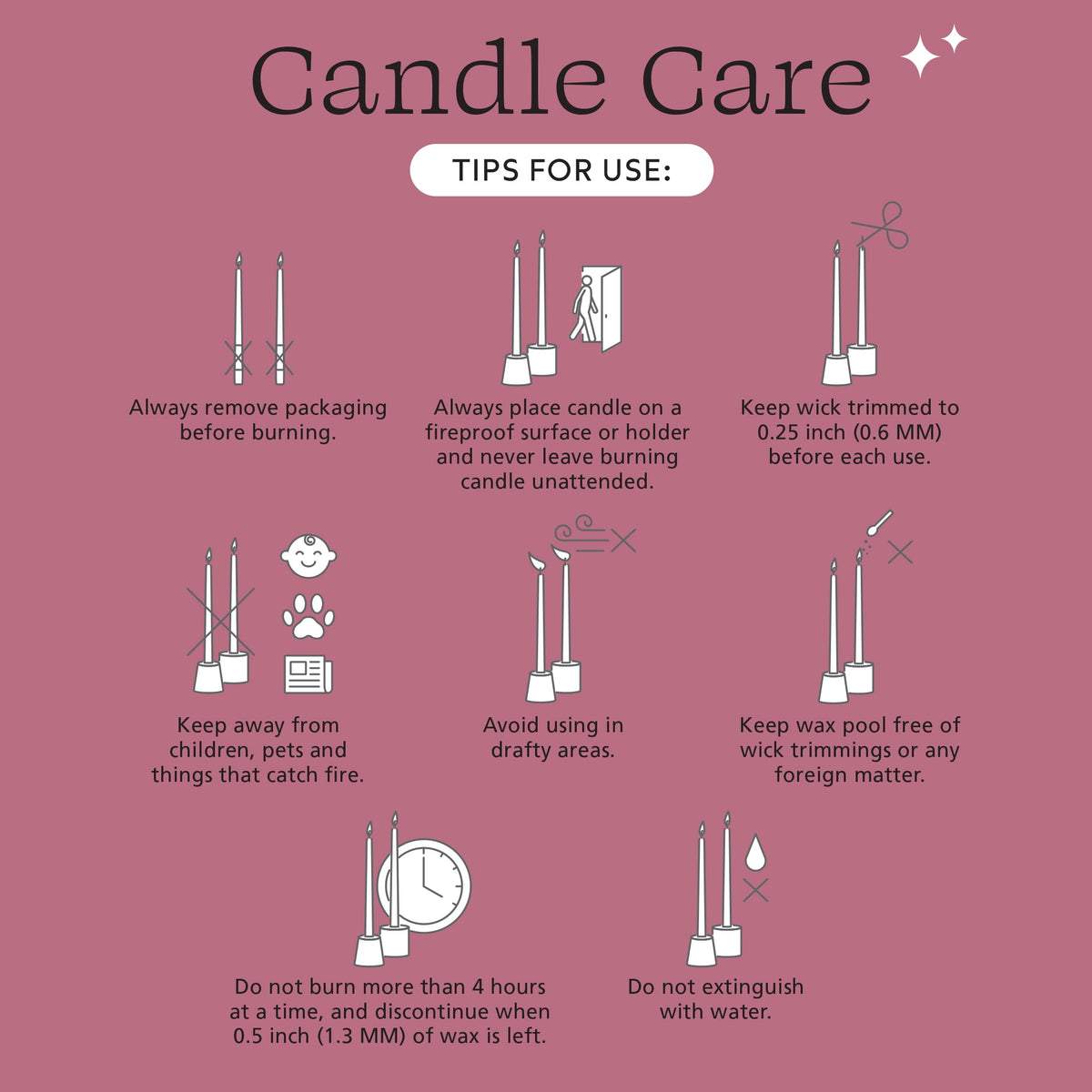 Mainstays Paraffin Wax 10 in Ribbed Taper Candle, Unscented, Red