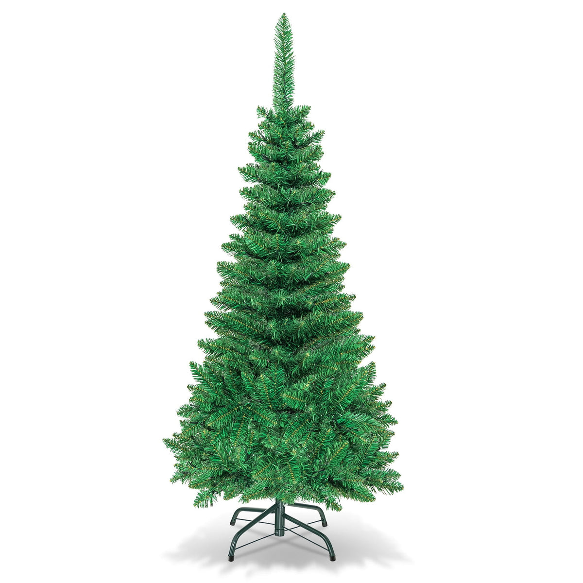 Topbuy 6.5ft Pencil Christmas Tree Pre-Lit Hinged Artificial Decoration w/ 250 Warm White Lights
