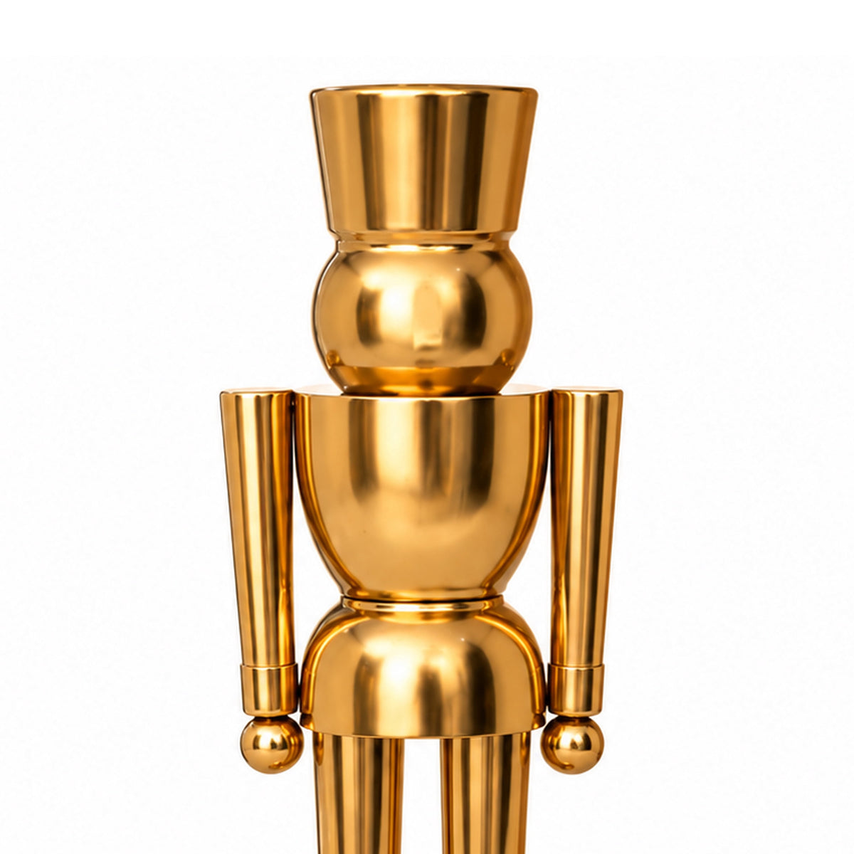 My Texas House Metal Christmas Decorative Nutcracker, Gold, 24"