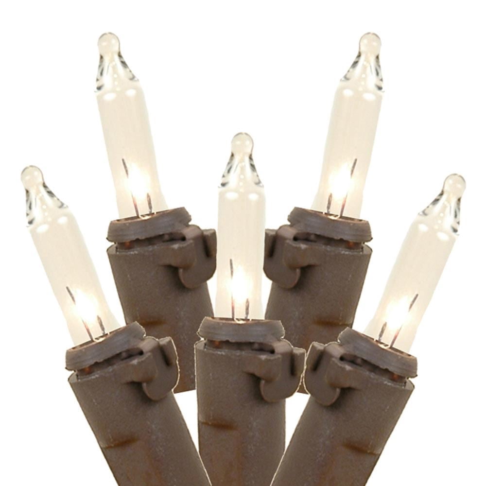 Novelty Lights Clear 20 Light Incandescent Craft Mini Christmas String Lights Brown Wire 8.5 feet