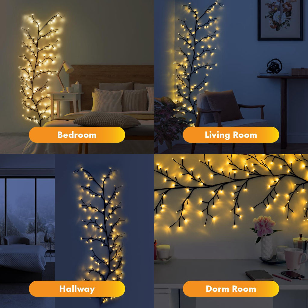 Twinkle Star 144 LED, 18 Branches Enchanted Willow Vine Lights, 7.5ft Plug-in Lights for Walls Bedroom Home Decor, 1 Pack