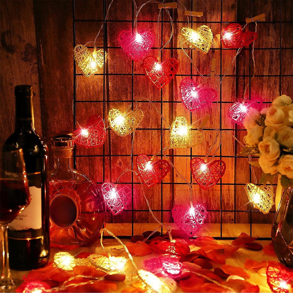 XGFHYJEH 5ft Valentines Day Decorations, Valentines Day Lights, Valentines String Lights, Valentine's Day Decor, Heart String Lights, Battery Operated