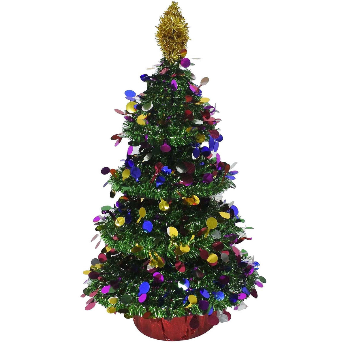 Tinsel Tree Christmas Decoration, Multicolor, 16", by Holiday Time