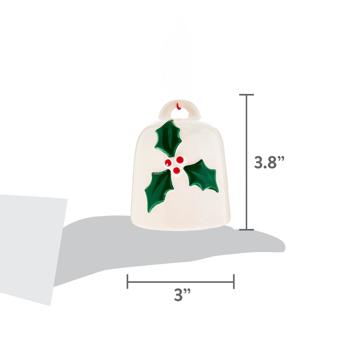 White/Red/Green Holly Bell Christmas Ornament, 3.8", by Holiday Time
