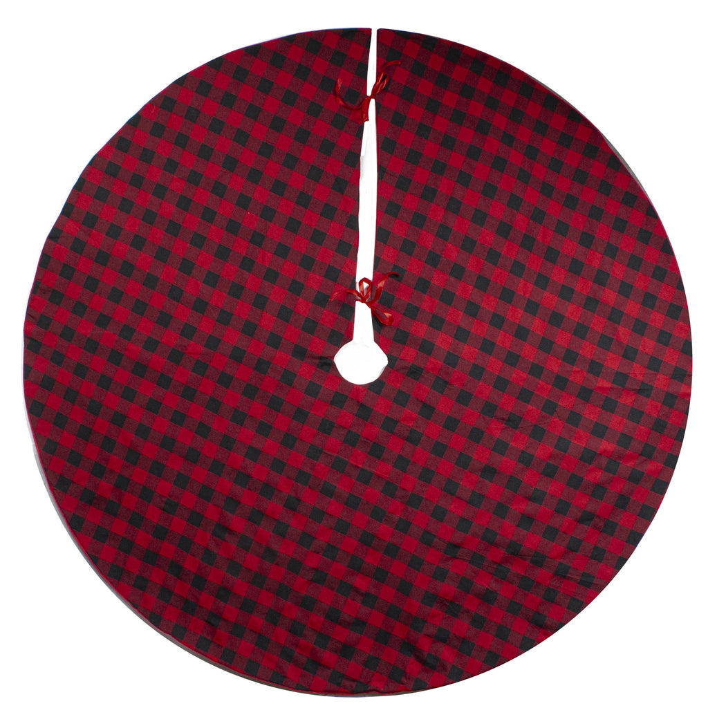 Northlight 48" Red and Black Buffalo Plaid Christmas Tree Skirt
