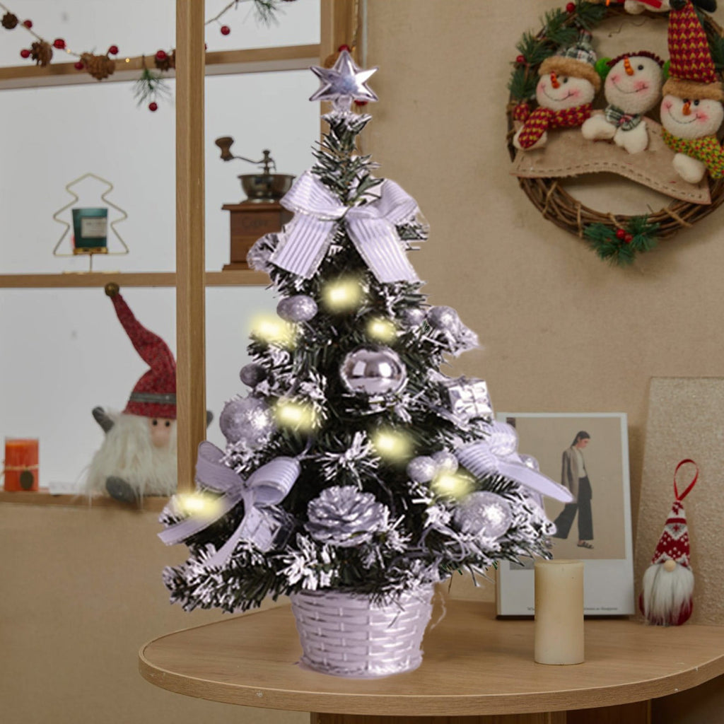 Mouliraty Tabletop Christmas Tree, Artificial Mini Xmas Tree Ornaments For Christmas New Year Table Top Decor Home Indoor Decoration Tree Decor Home Decoration