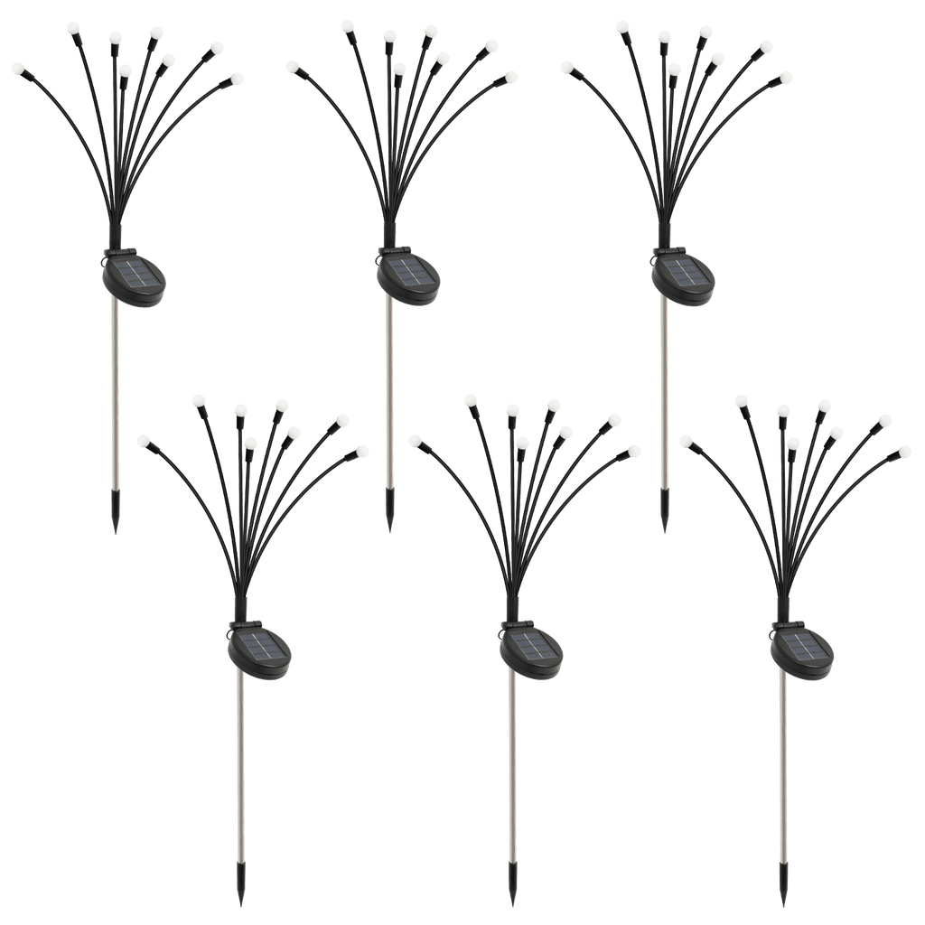 TopZoo Solar Garden Stake Lights, Solar Firefly Lights Outdoor Decorative Waterproof for Outside Backyard Decor, Yard Decor, Garden Decor, Christmas, Warm White Round LED Bulb, 4 Packs