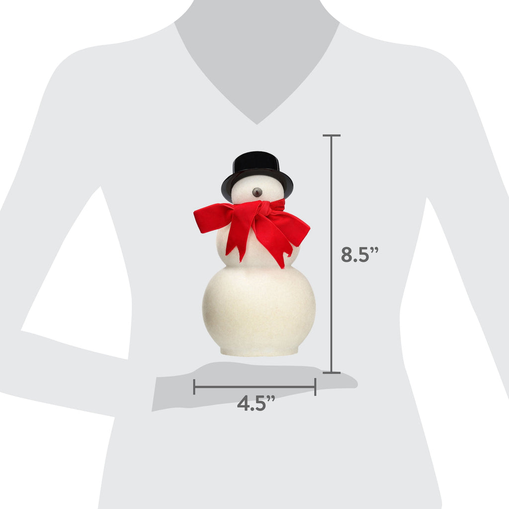 Red/White/Black Velvet-Feel Snowman Christmas Decoration, 8.5", by Holiday Time